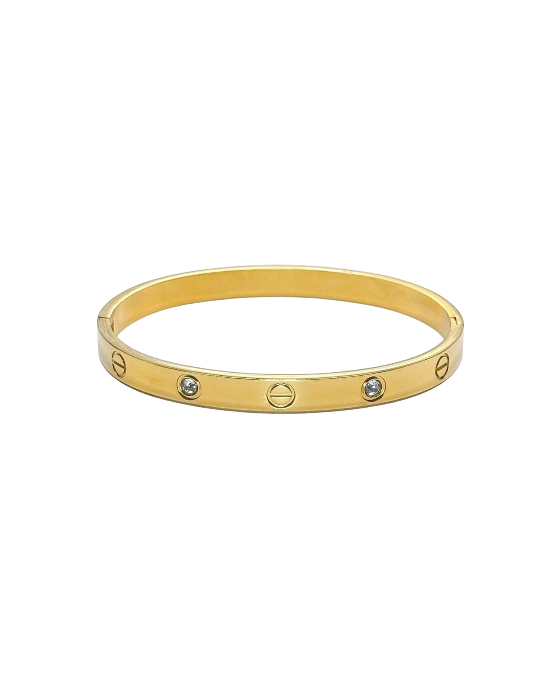 Bracelete estilo cartier com zircônias salteadas