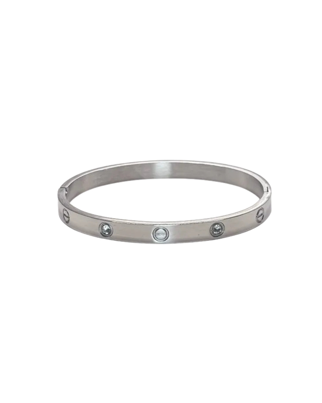 Bracelete estilo cartier com zircônias salteadas