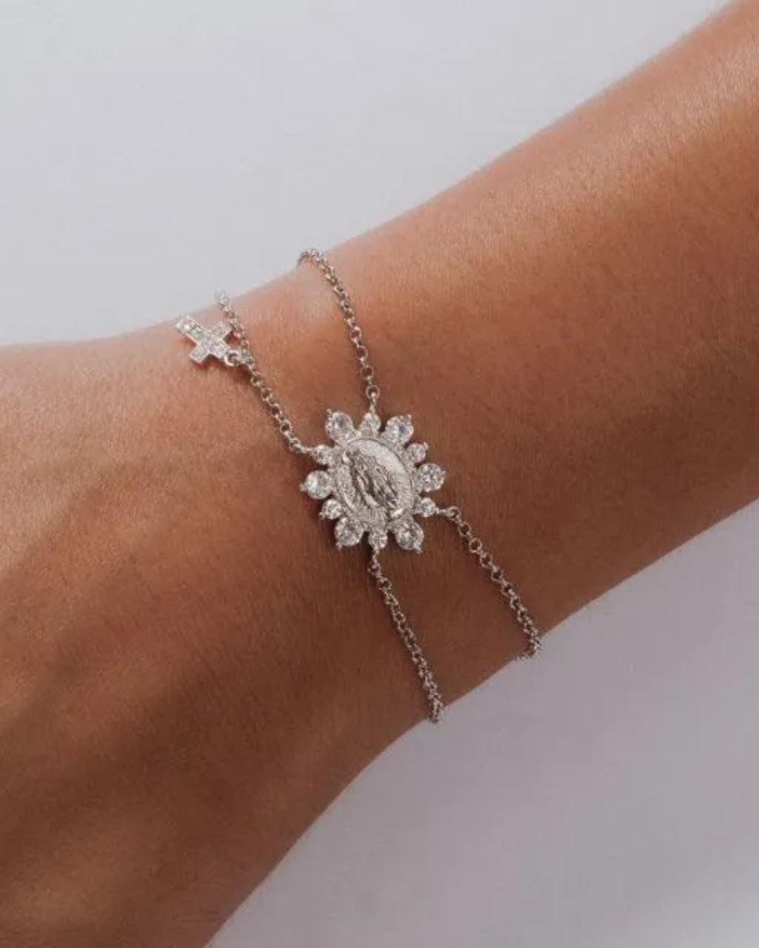 Pulseira com medalha de Nossa Senhora das Graças p925