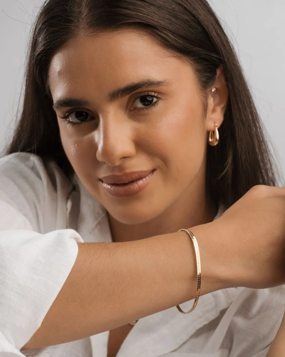 Pulseira malha clássica e fecho joia