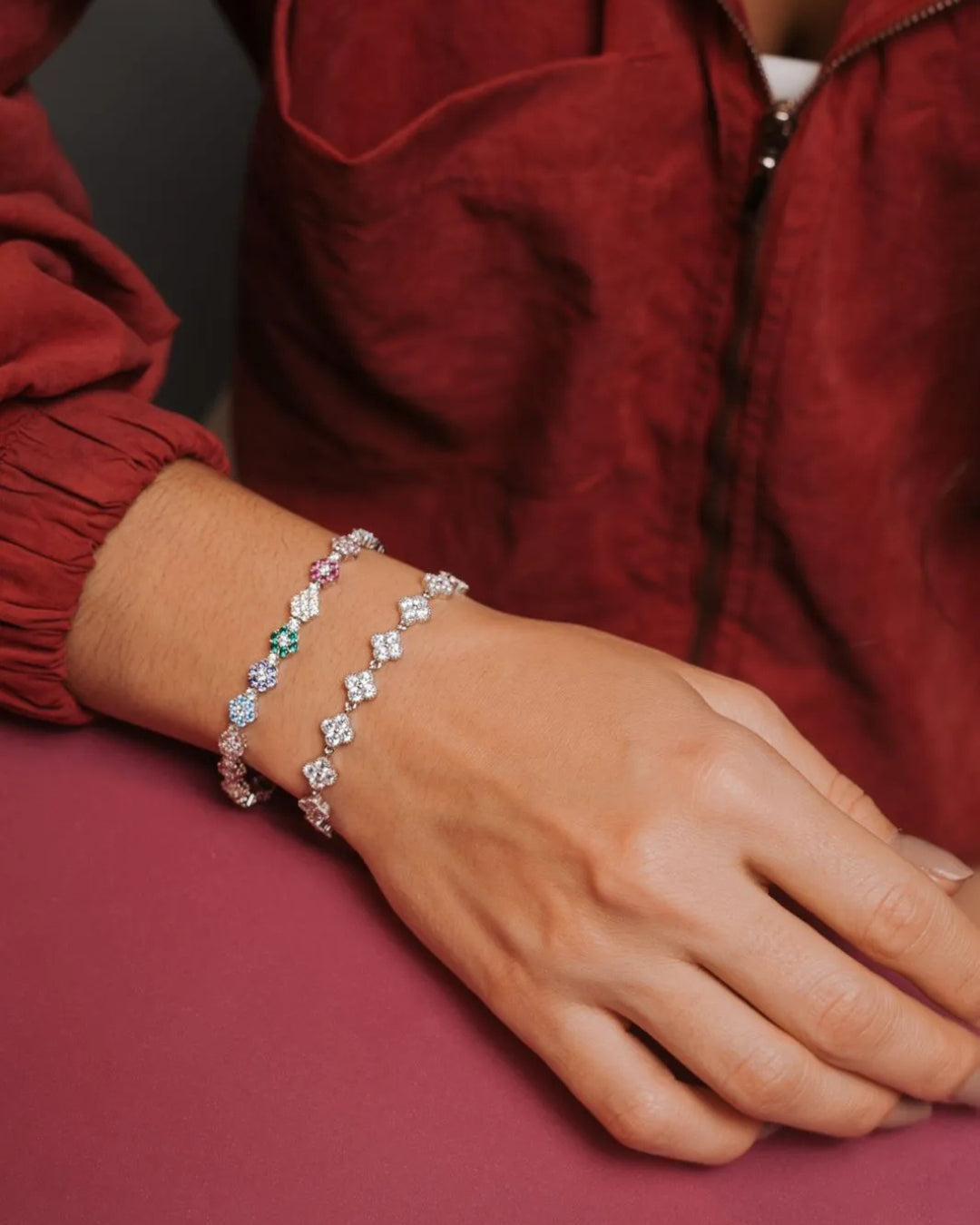 Pulseira riviera flowers rainbows p925