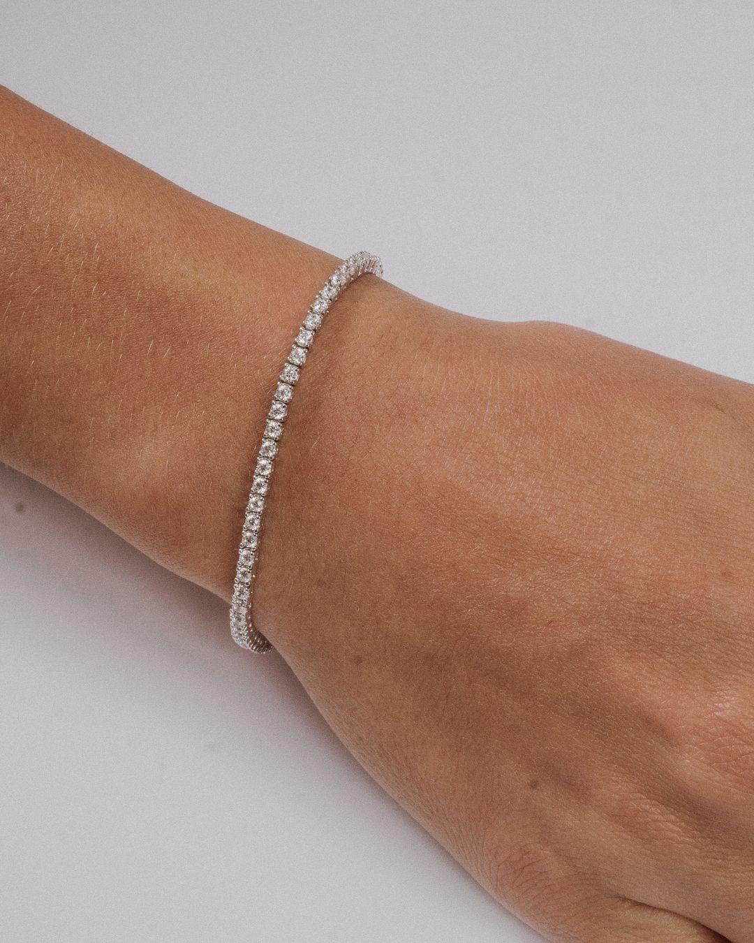 Pulseira riviera tradicional p925 com fecho gaveta, travas de segurança e zircônias 2mm