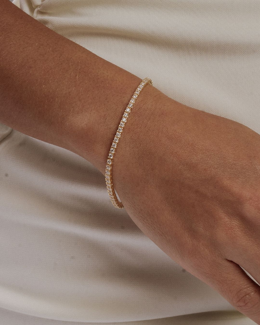 Pulseira riviera tradicional p925 com fecho gaveta, travas de segurança e zircônias 2mm